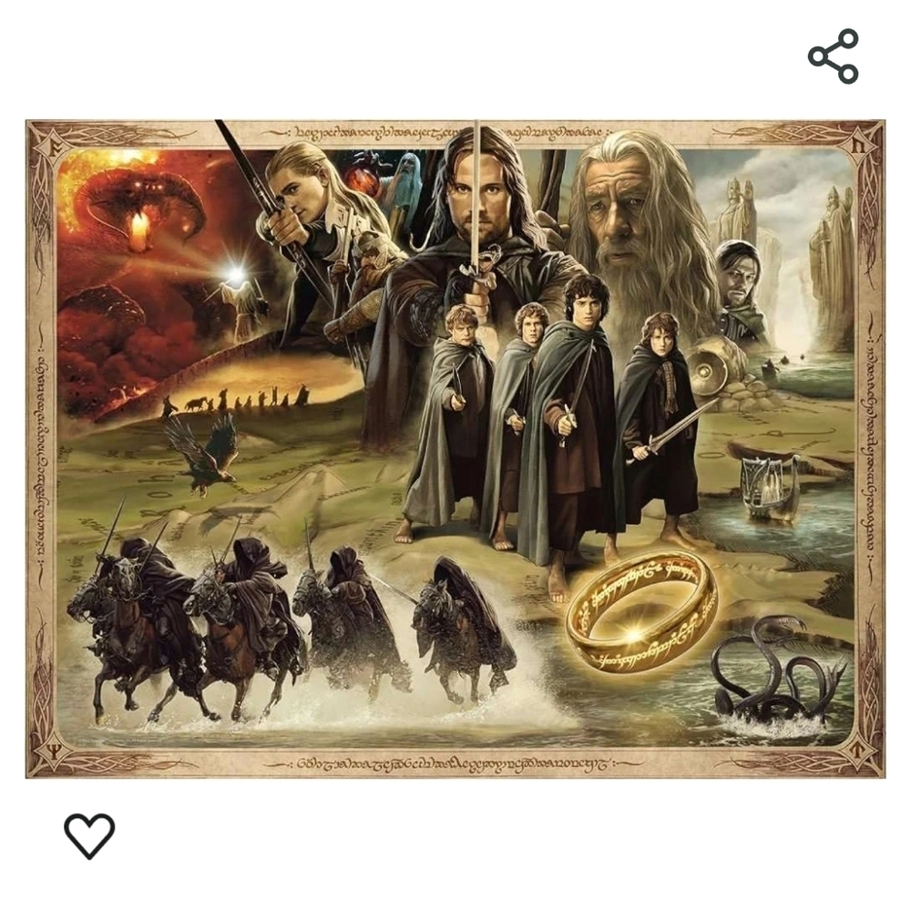 Ravensburger Lord of the Rings Puzzle - Blue, Gold, Black - Picture 2 of 5